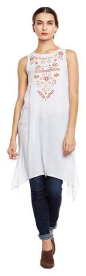 

Embroidered High-Low Hem Tunic