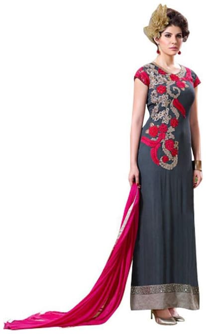 GREENVIJI Georgette Salwar - Multi