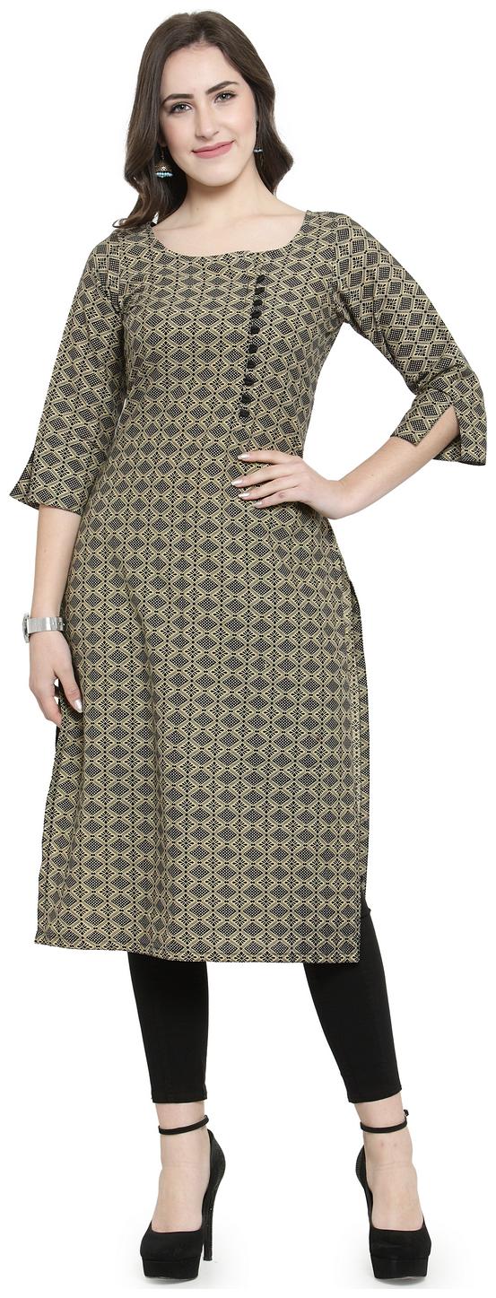 

Enchanted Drapes Women Beige Colorblocked Regular Kurti