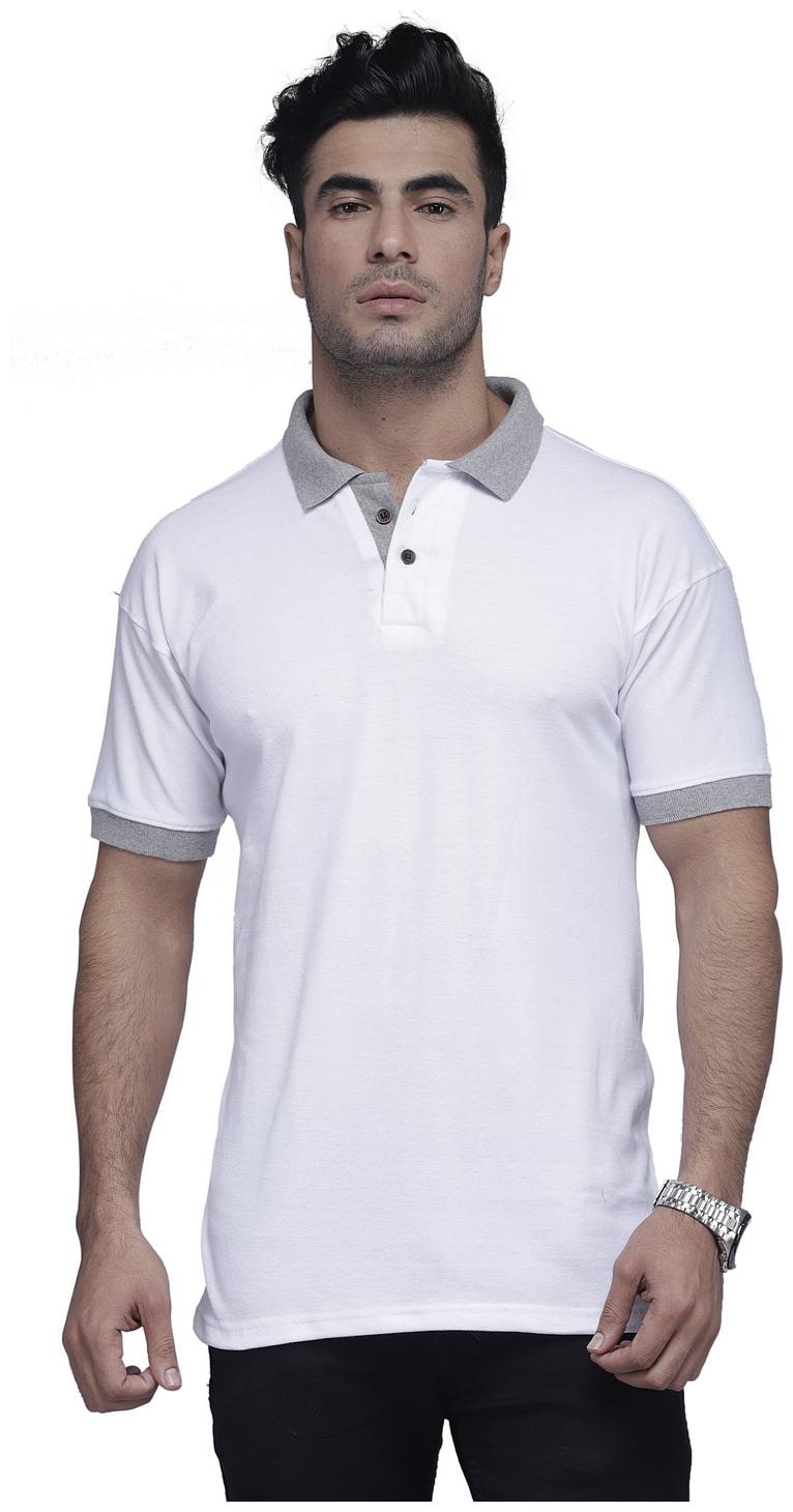

Enchanted Drapes Men White Regular fit Cotton Polo collar T-Shirt - Pack Of 1