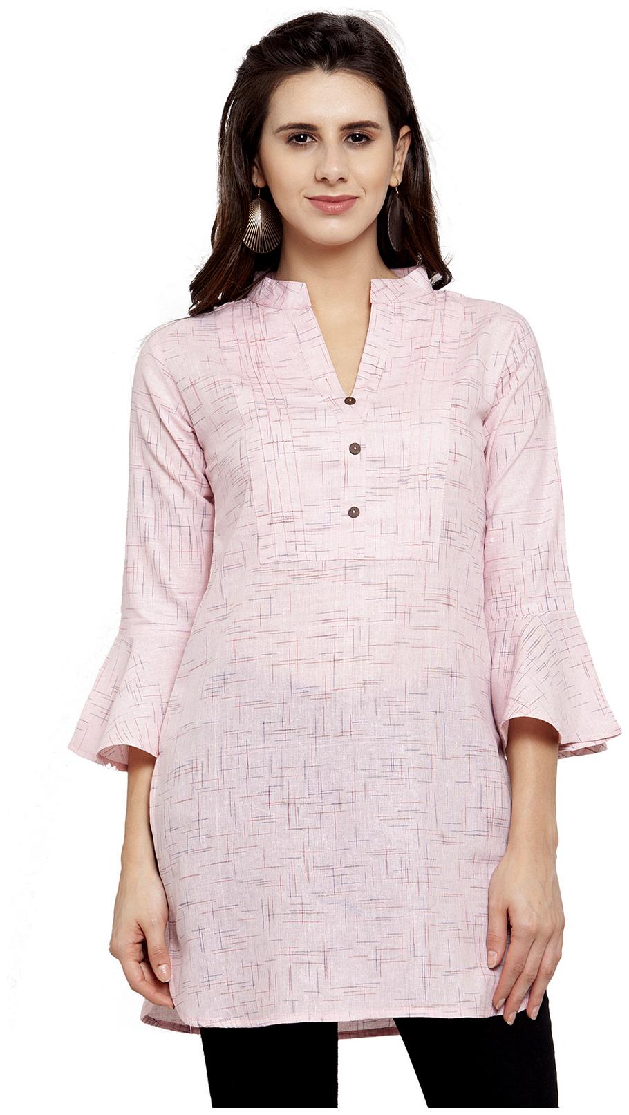 

Enchanted Drapes Women Pink Solid Straight Kurti