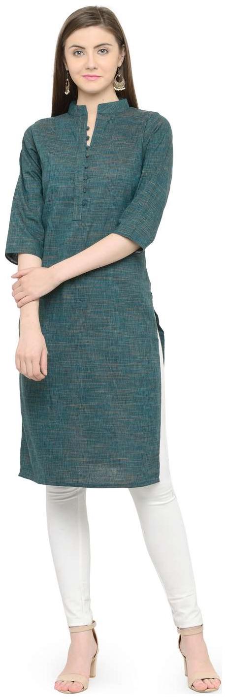 

Enchanted Drapes Women Blue Solid Straight Kurta