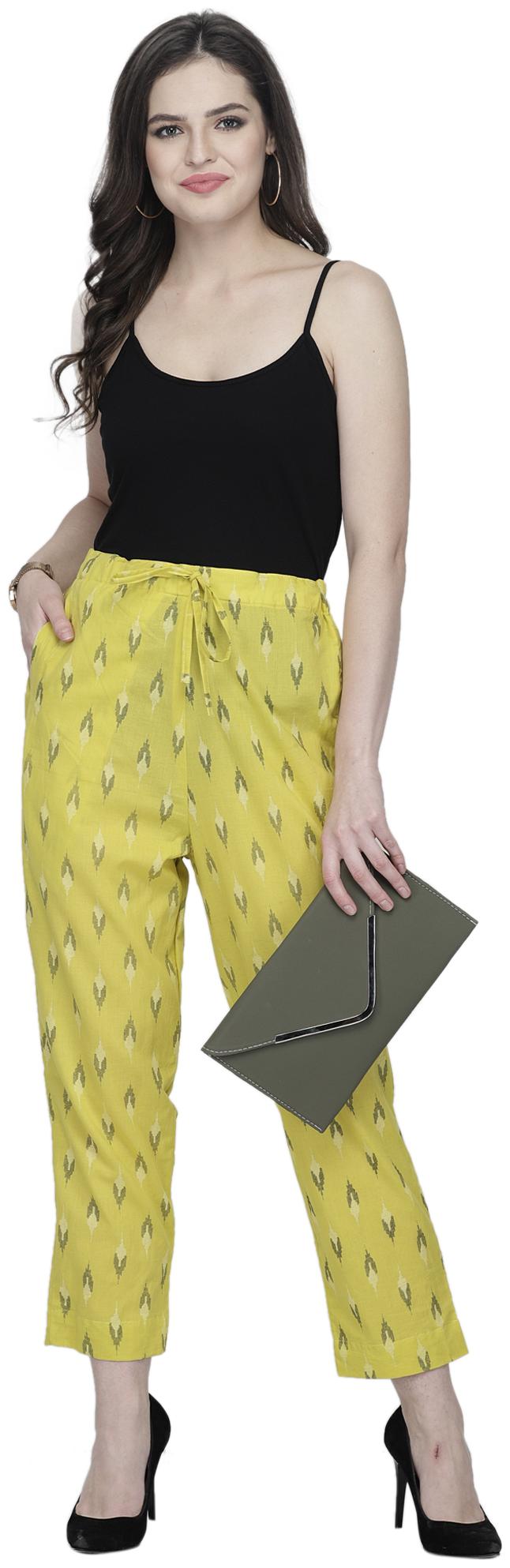 

Enchanted Drapes Women Cotton Printed Yellow pants