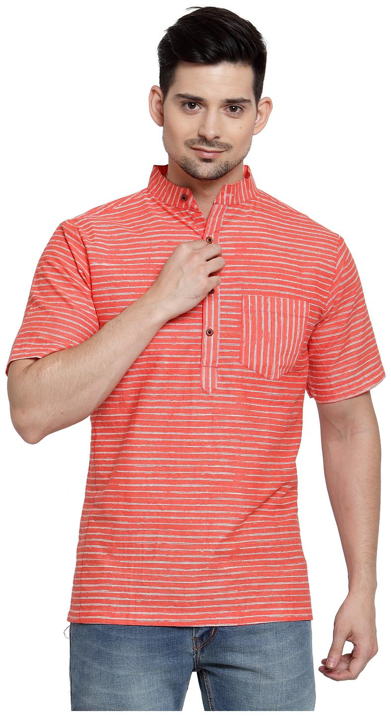 

Enchanted Drapes Men Orange Regular Fit Kurta