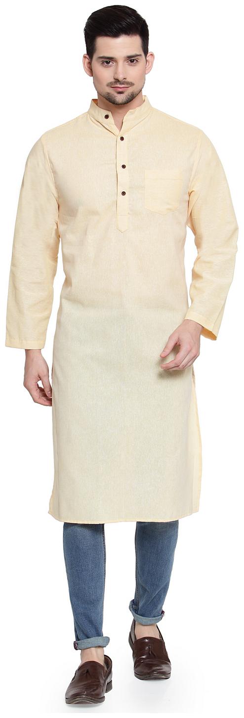 

Enchanted Drapes Men Yellow Regular Fit Kurta