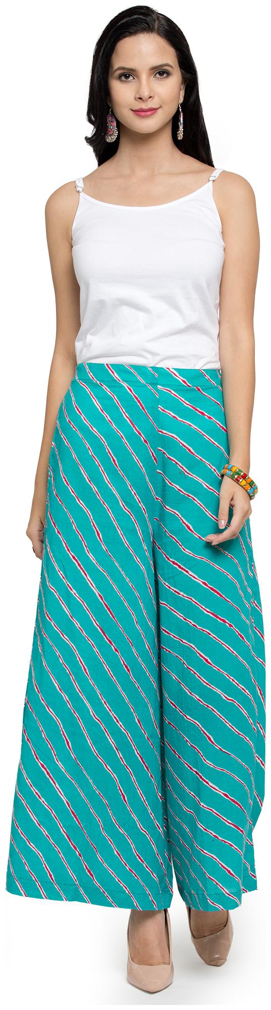 

Enchanted Drapes Blue Lehriya Printed Palazzo