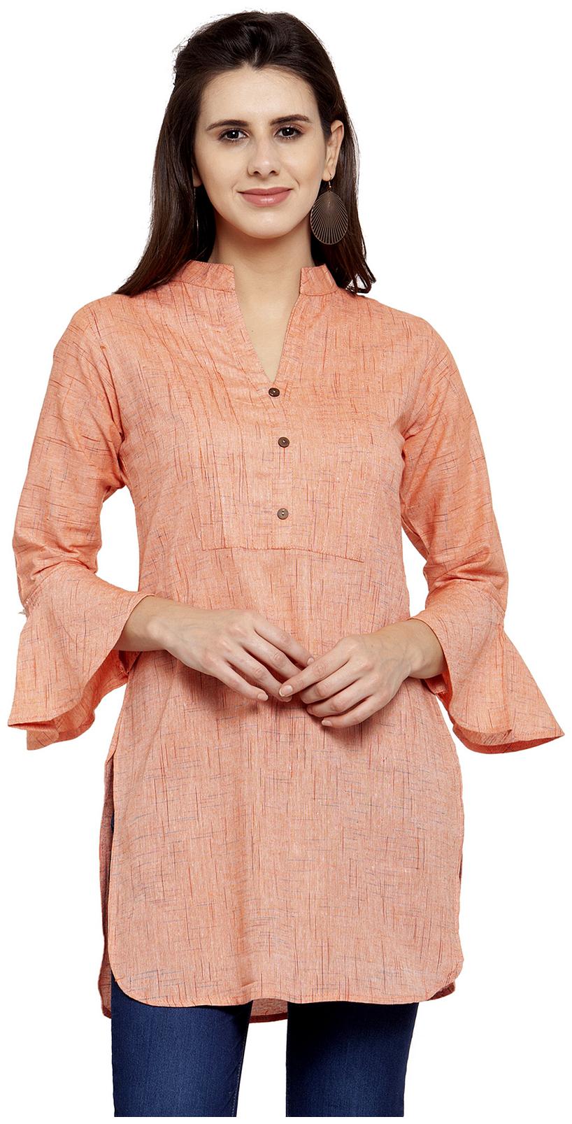

Enchanted Drapes Women Pink Solid Straight Kurti