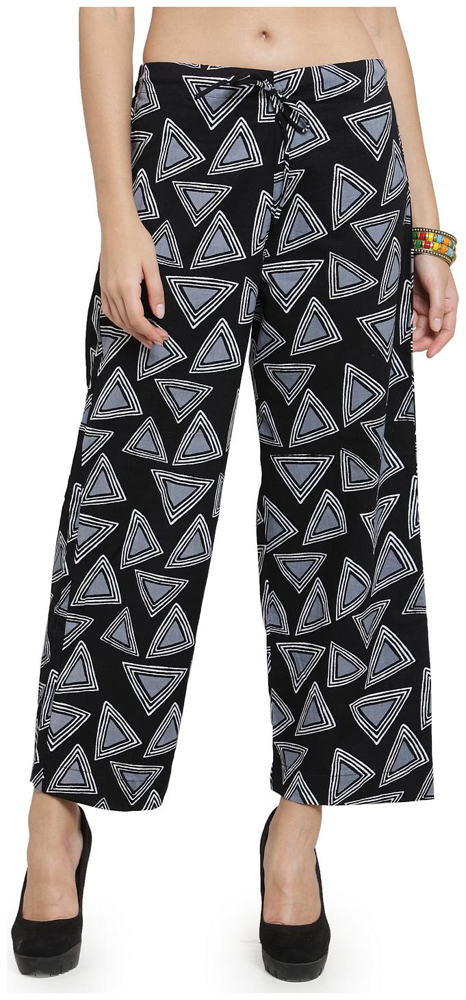 

Enchanted Drapes Women Cotton Printed Black pants
