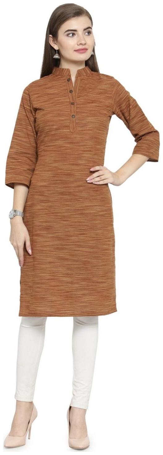 

Enchanted Drapes Women Brown Solid Straight Kurti