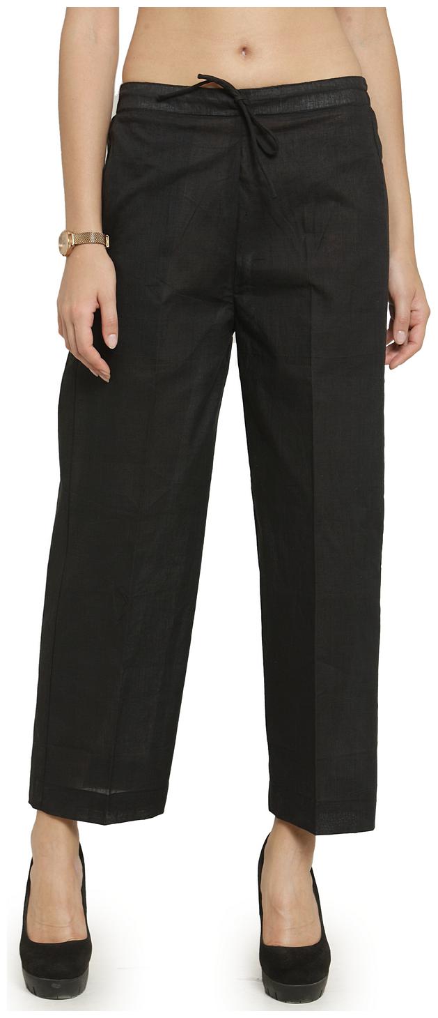 

Enchanted Drapes Women Cotton Solid Black pants
