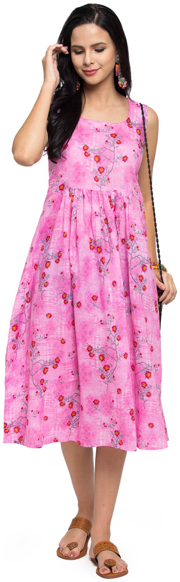 

Enchanted Drapes Pink Floral A-line dress