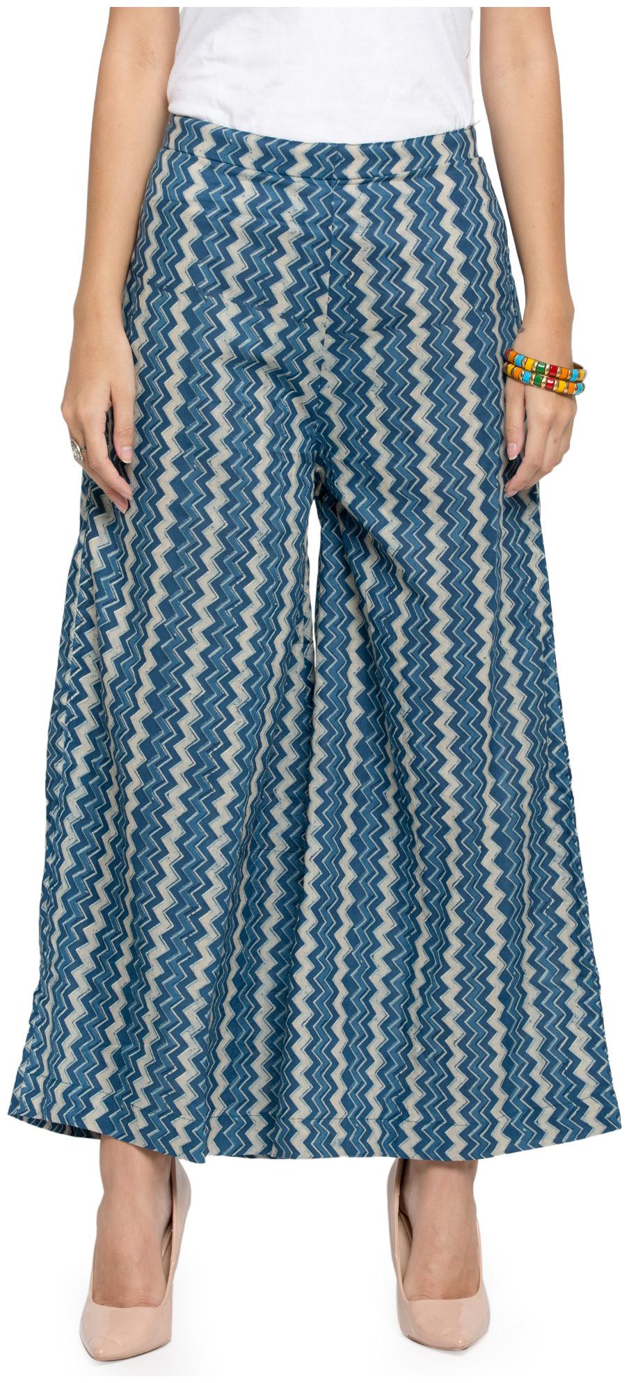 

Enchanted Drapes Blue Geometric Printed Palazzo