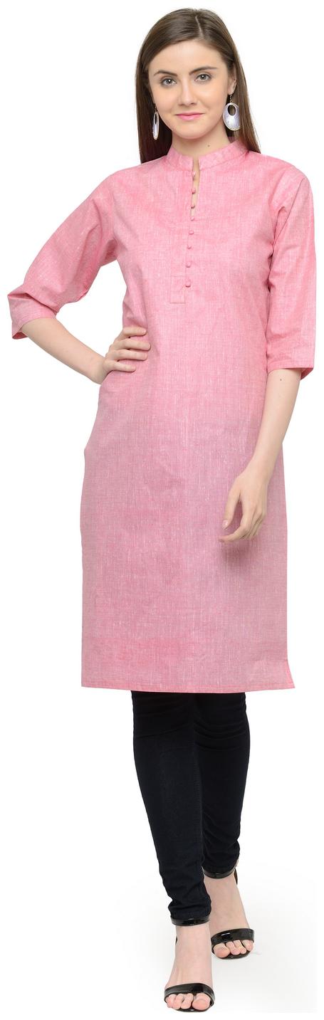 

Enchanted Drapes Women Pink Solid Regular Kurti