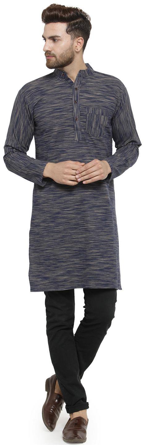 Enchanted Drapes Men Blue Regular Fit Kurta