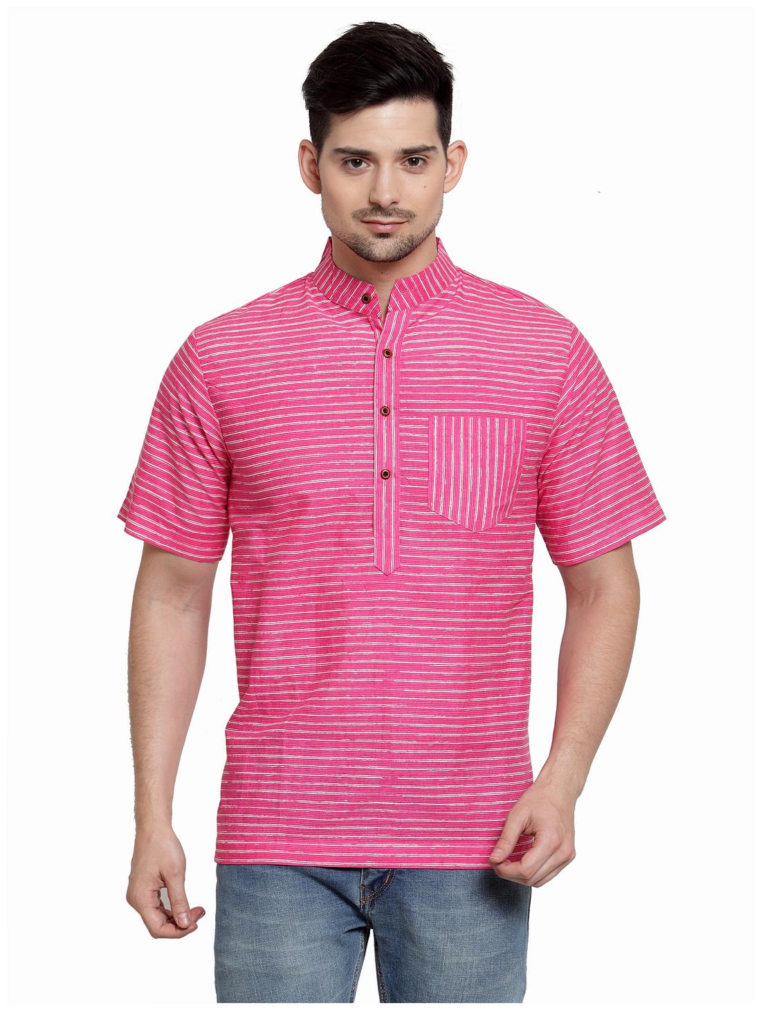 

Enchanted Drapes Men Pink Regular Fit Kurta