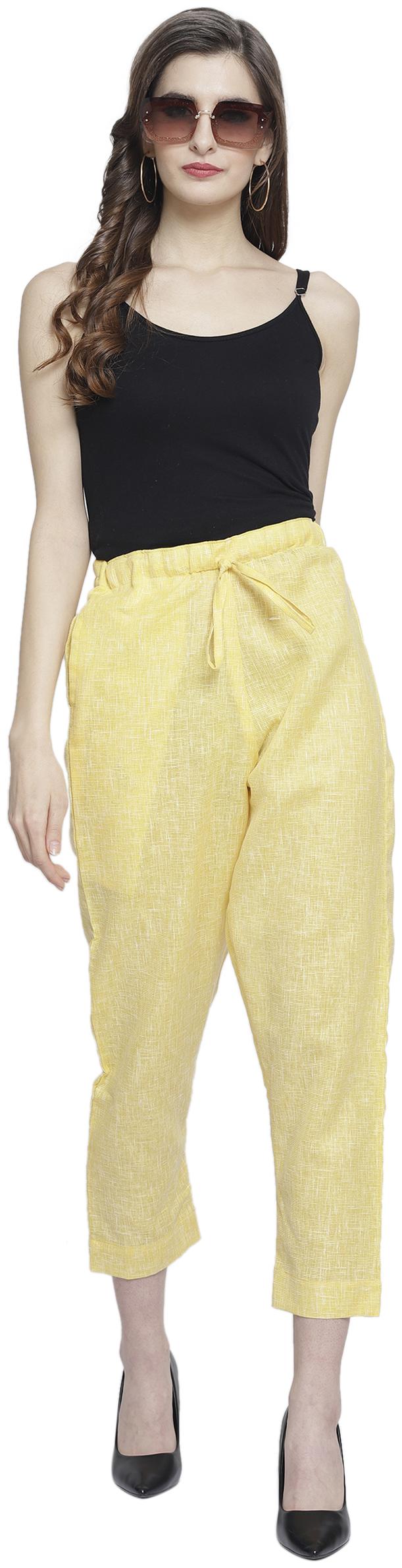 

Enchanted Drapes Women Cotton Solid Yellow pants