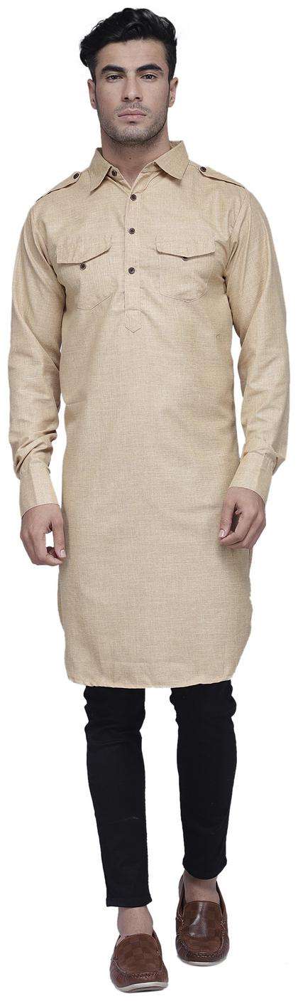 

Enchanted Drapes Men Brown Regular Fit Kurta