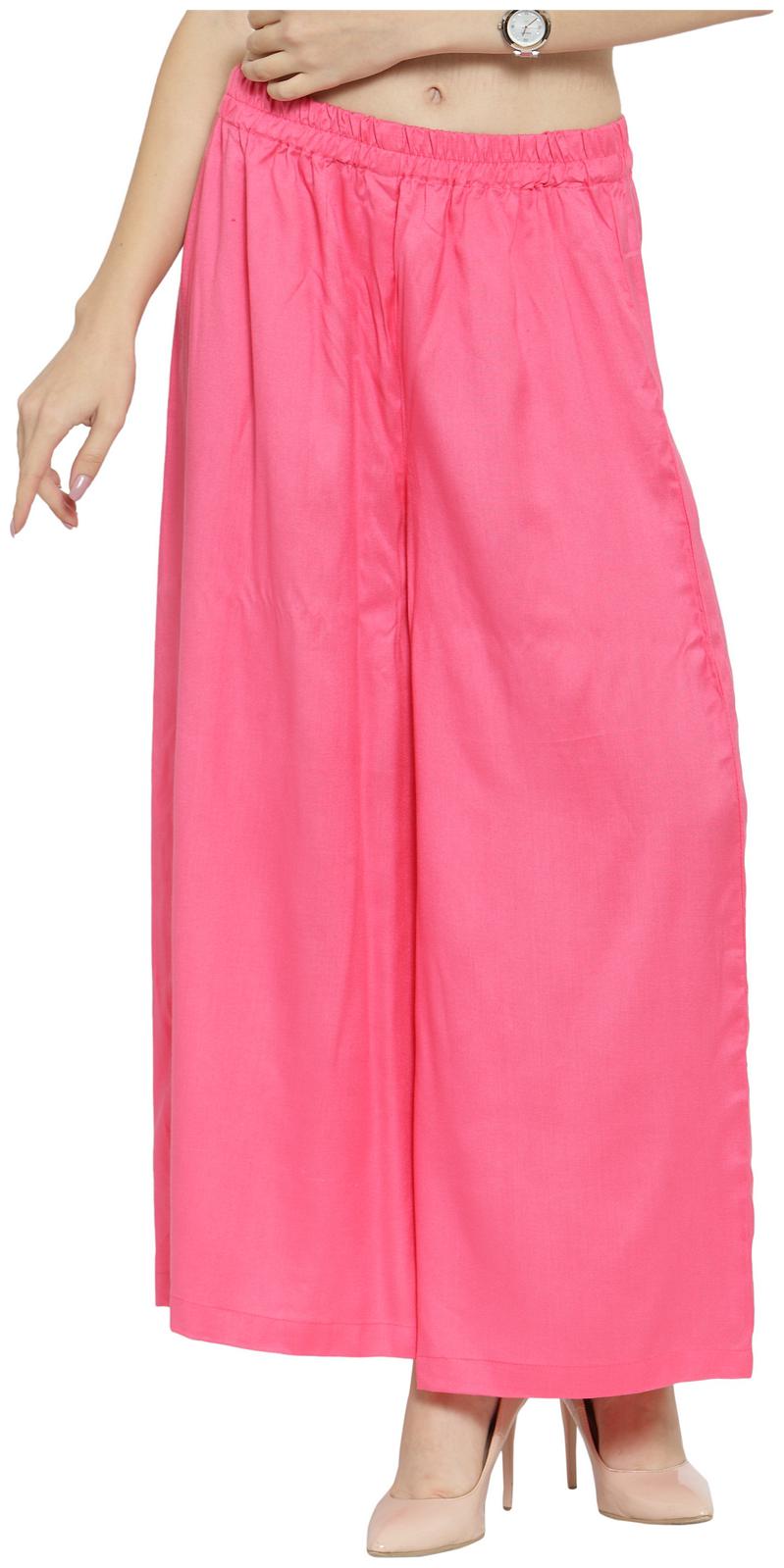 

Enchanted Drapes Baby Pink Rayon Palazzo