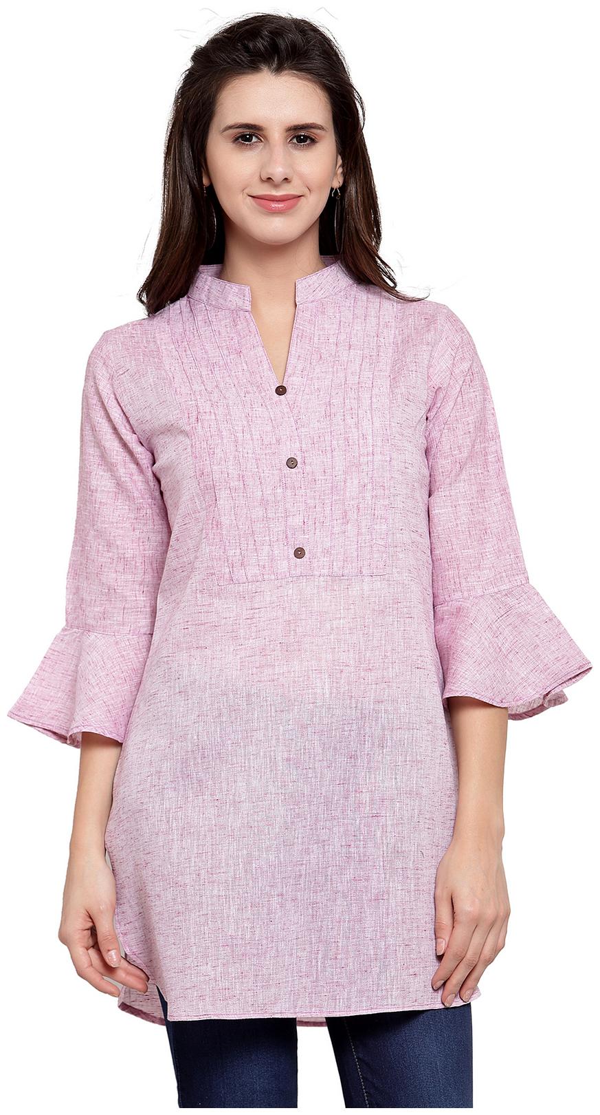 

Enchanted Drapes Women Purple Solid Straight Kurti