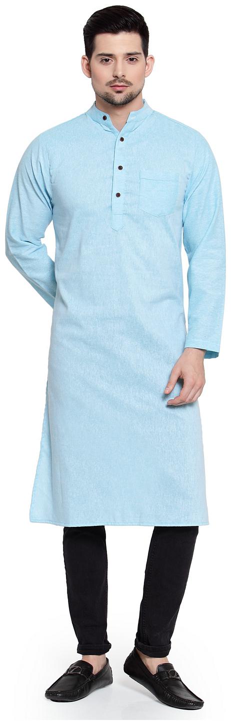 

Enchanted Drapes Men Blue Regular Fit Kurta