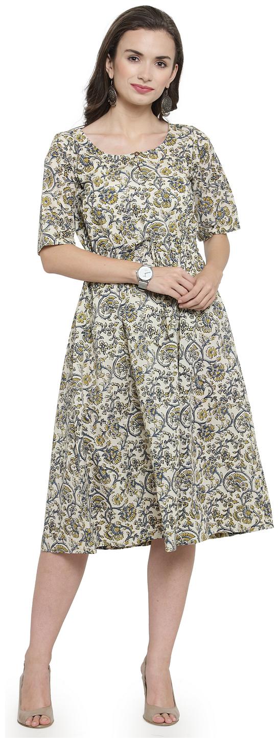 

Enchanted Drapes Multi Floral A-line dress