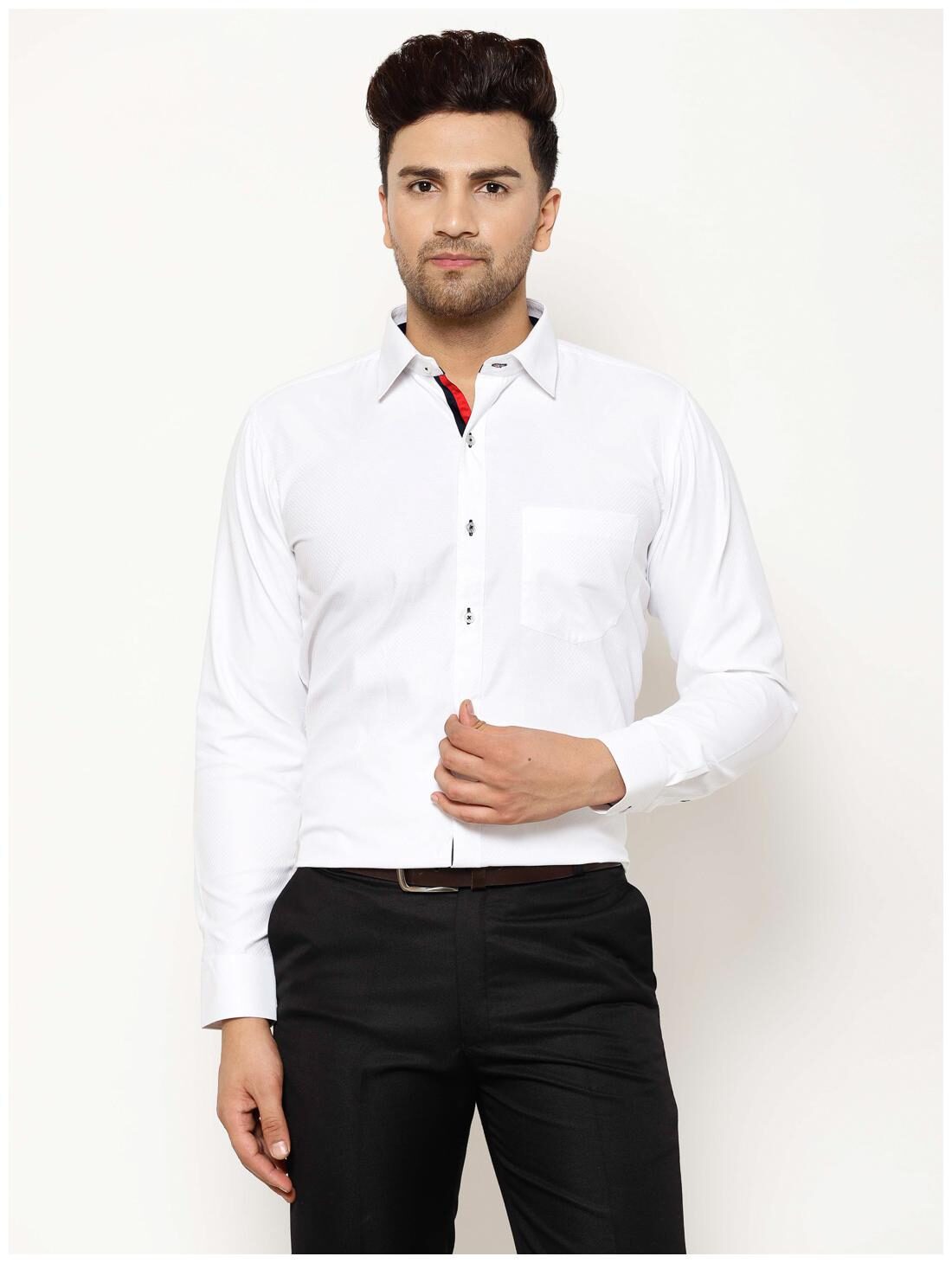 

EPPE Men White Solid Slim Fit Casual Shirt