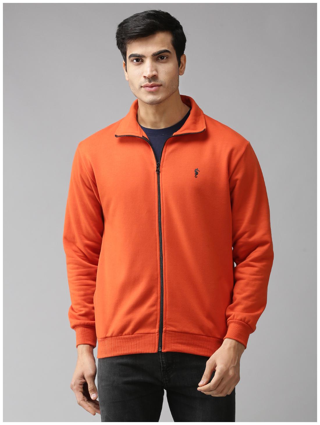 

EPPE Fleece Solid Orange Sweatshirt For Men