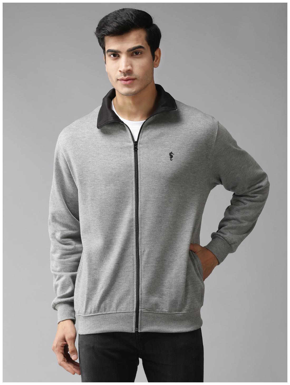 

EPPE Fleece Solid Grey Sweatshirt For Men