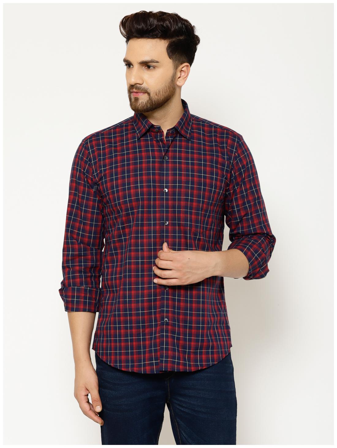 

EPPE Men Blue Checked Slim Fit Casual Shirt