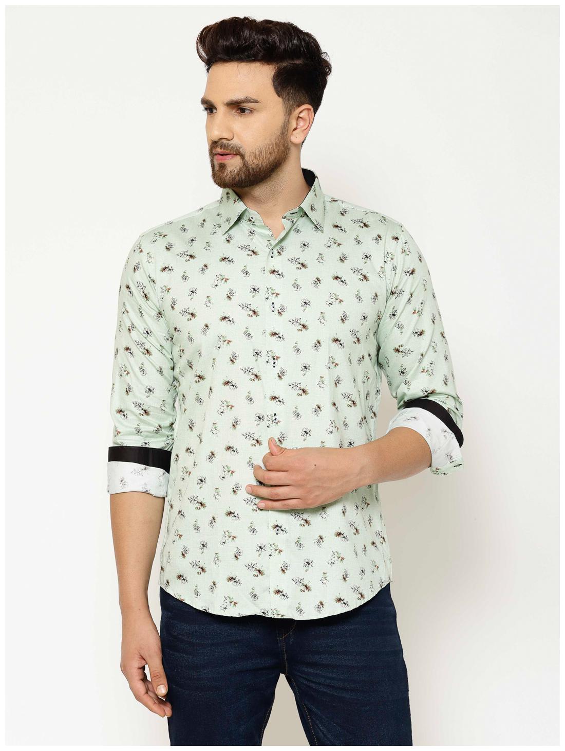 

EPPE Men Green Floral Slim Fit Casual Shirt