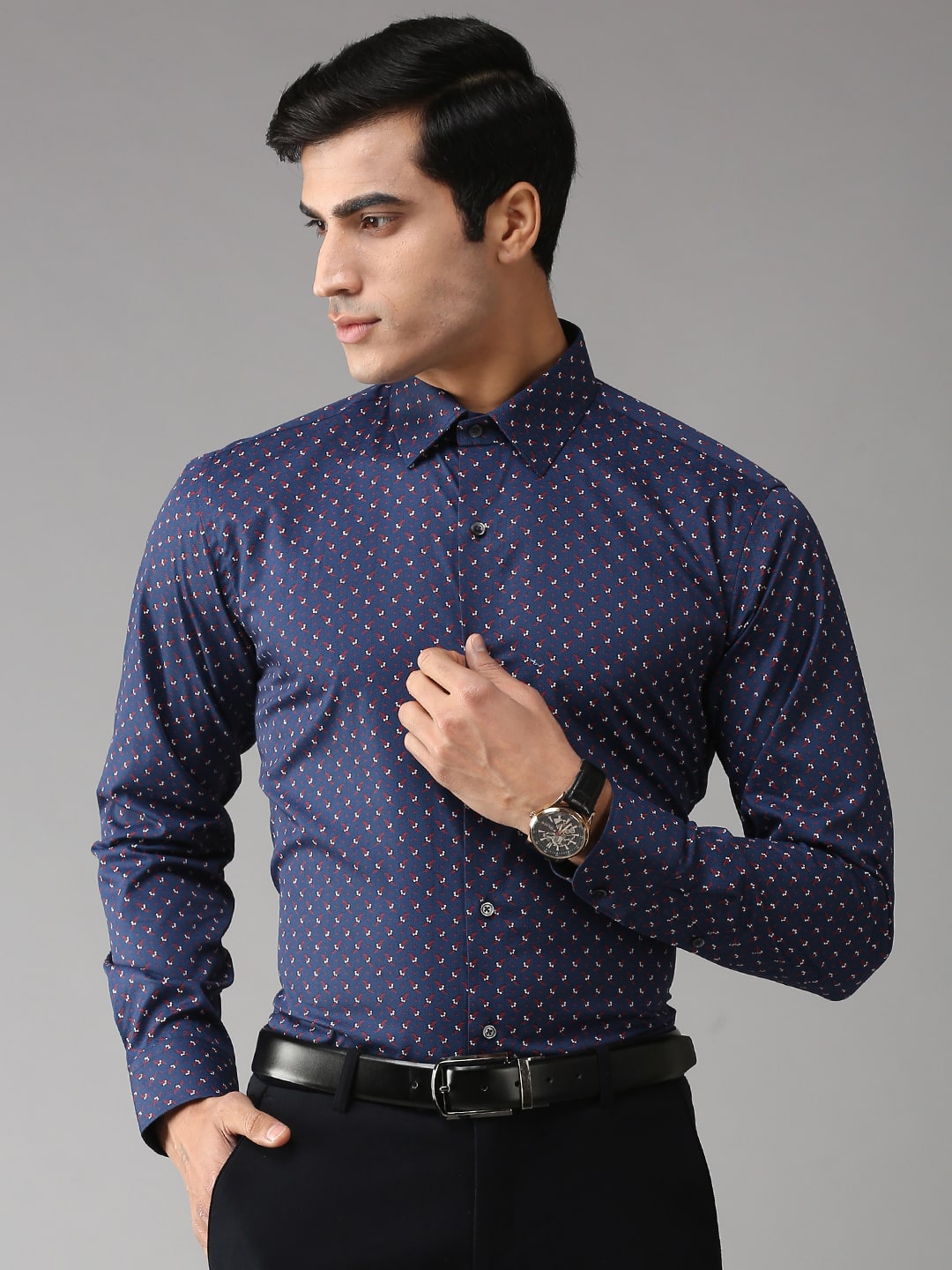 

EPPE Men Blue Printed Slim Fit Casual Shirt