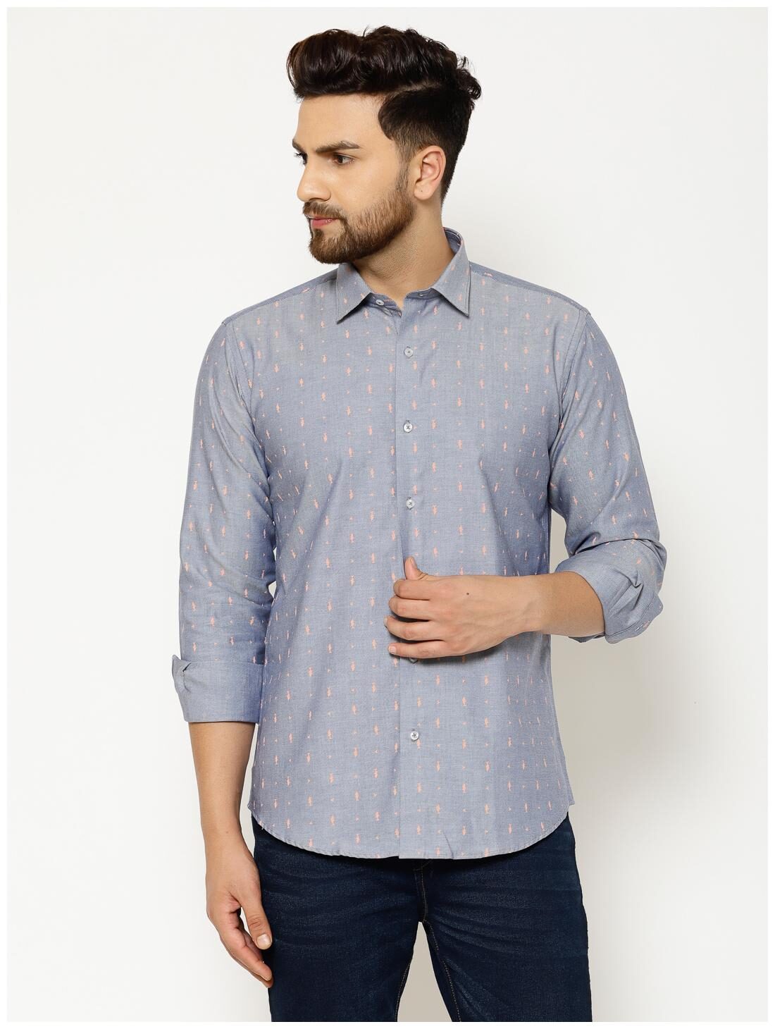

EPPE Men Blue Printed Slim Fit Casual Shirt