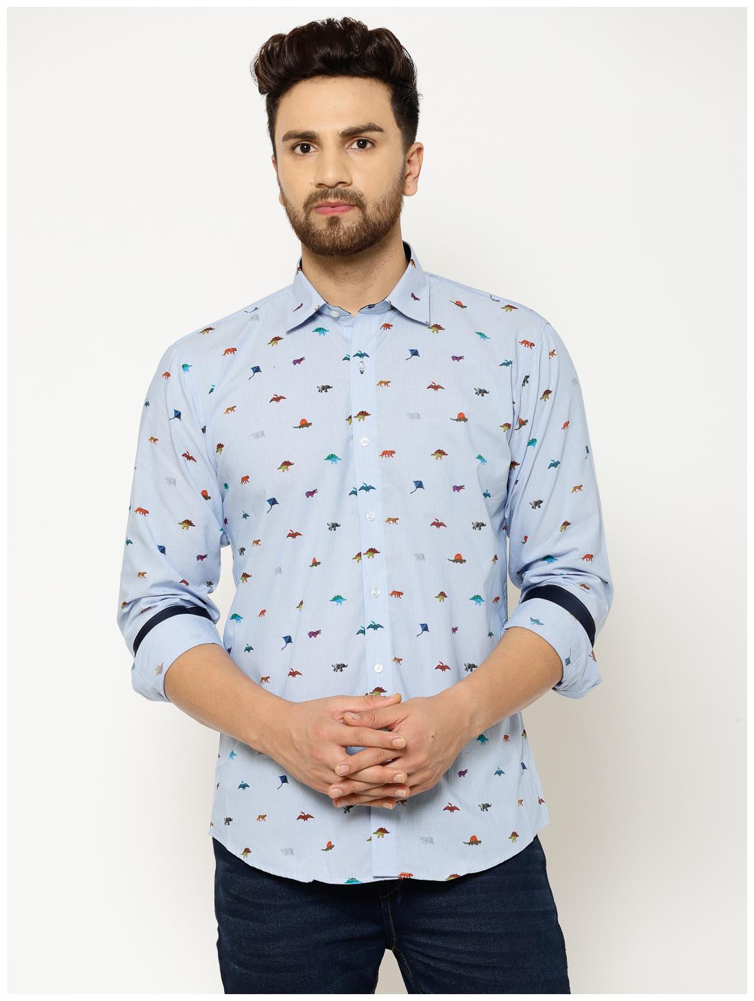 

EPPE Men Blue Printed Slim Fit Casual Shirt