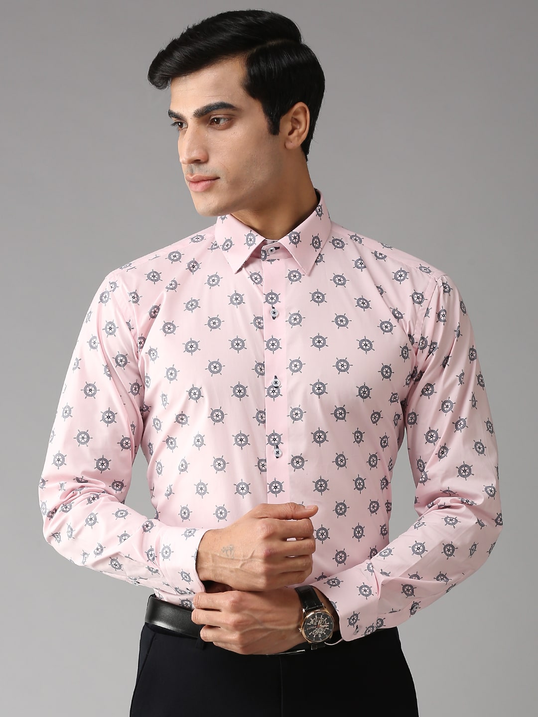 

EPPE Men Pink Printed Slim Fit Casual Shirt