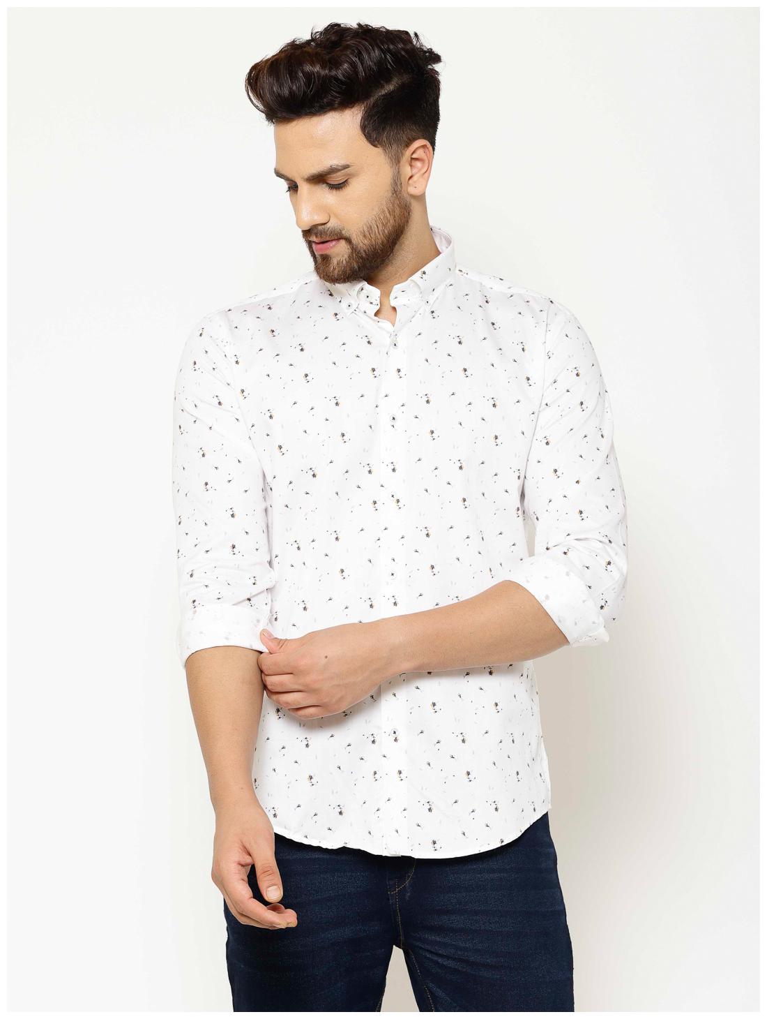 

EPPE Men White Printed Slim Fit Casual Shirt