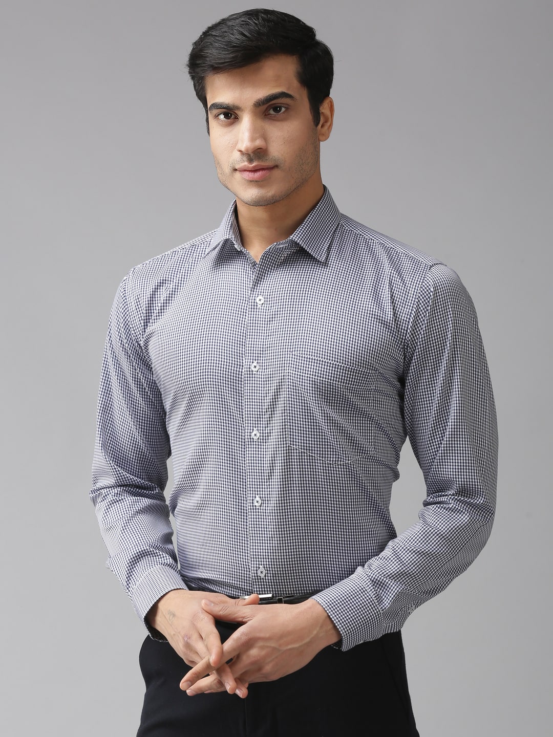 

EPPE Men Slim fit Formal Shirt - White Blue