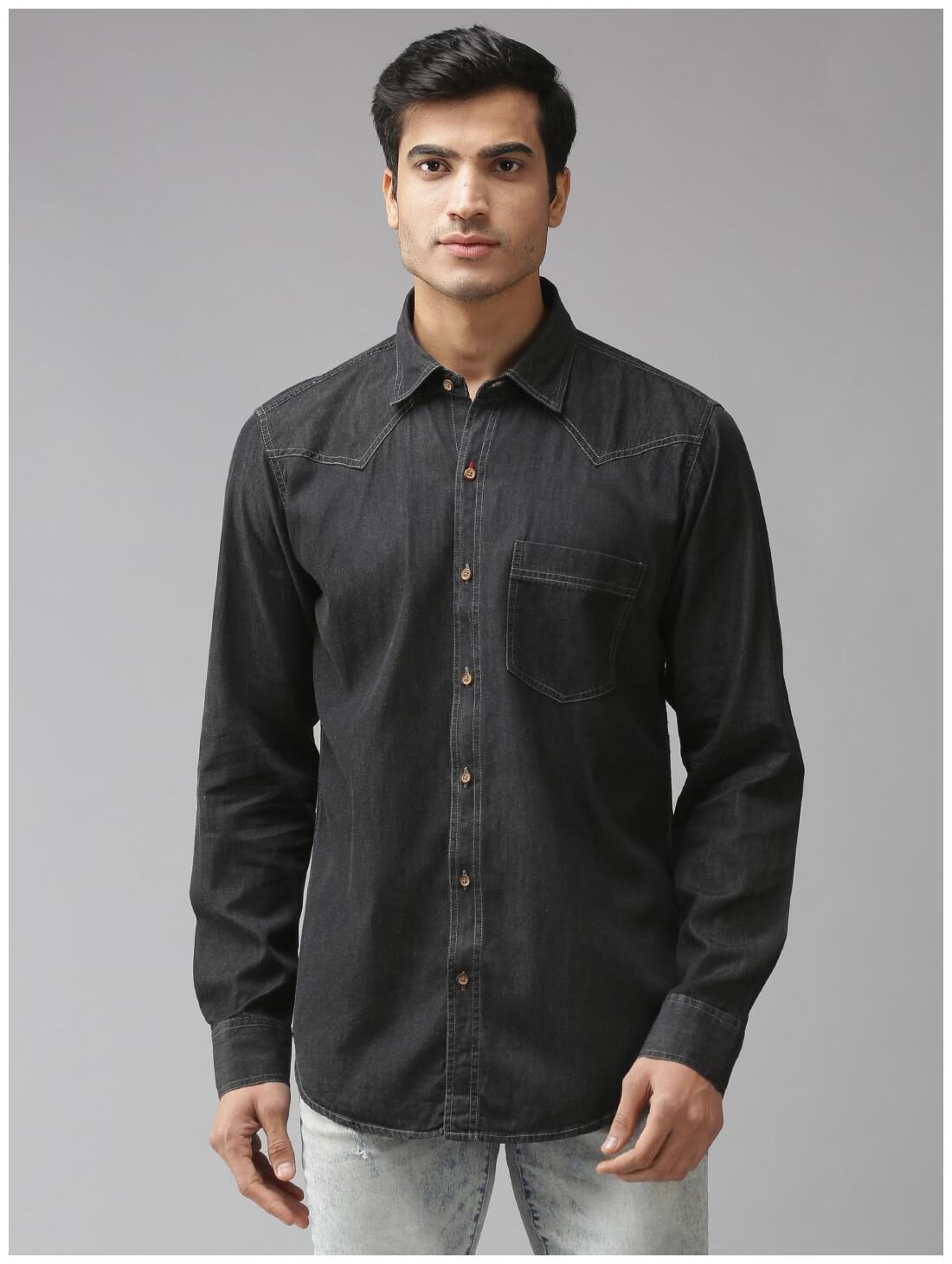 

EPPE Men Black Solid Slim Fit Casual Shirt