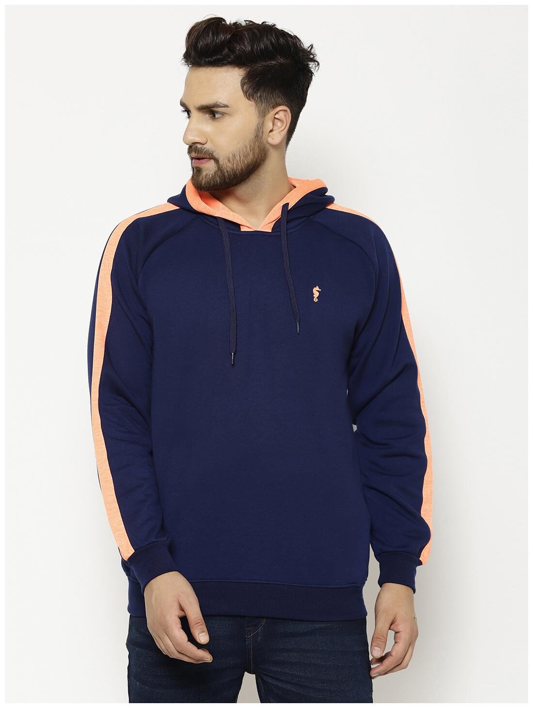 

Eppe Men s Cotton Blend Full Sleeves Hoodie (Navy Blue)