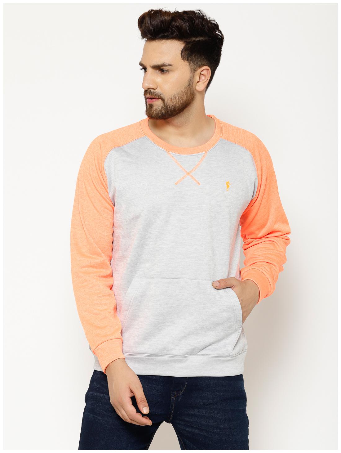 

Eppe Men s Polyester Full Sleeves Sweatshirt (Grey Peach)