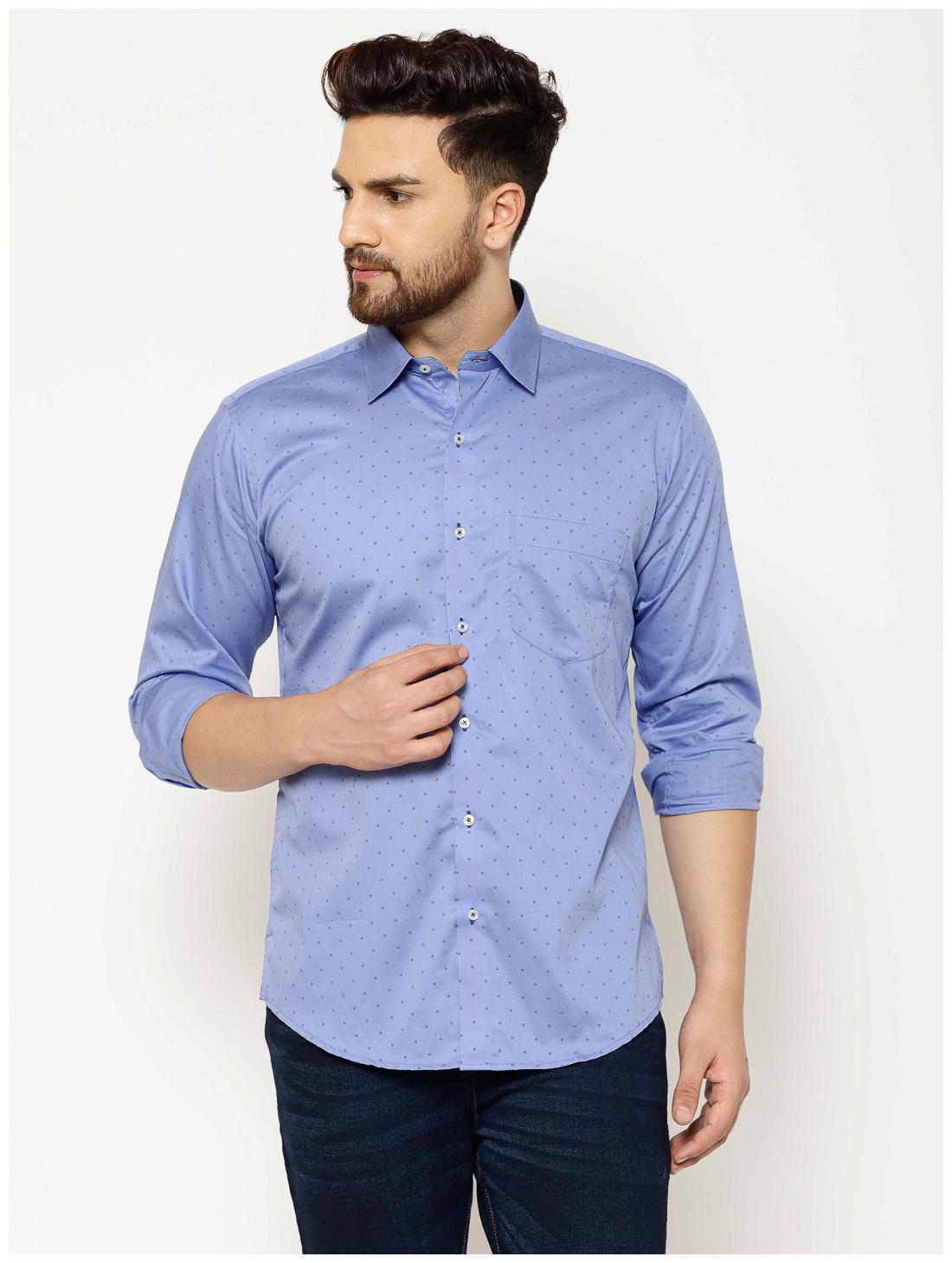 

EPPE Men Blue Polka Dots Slim Fit Casual Shirt