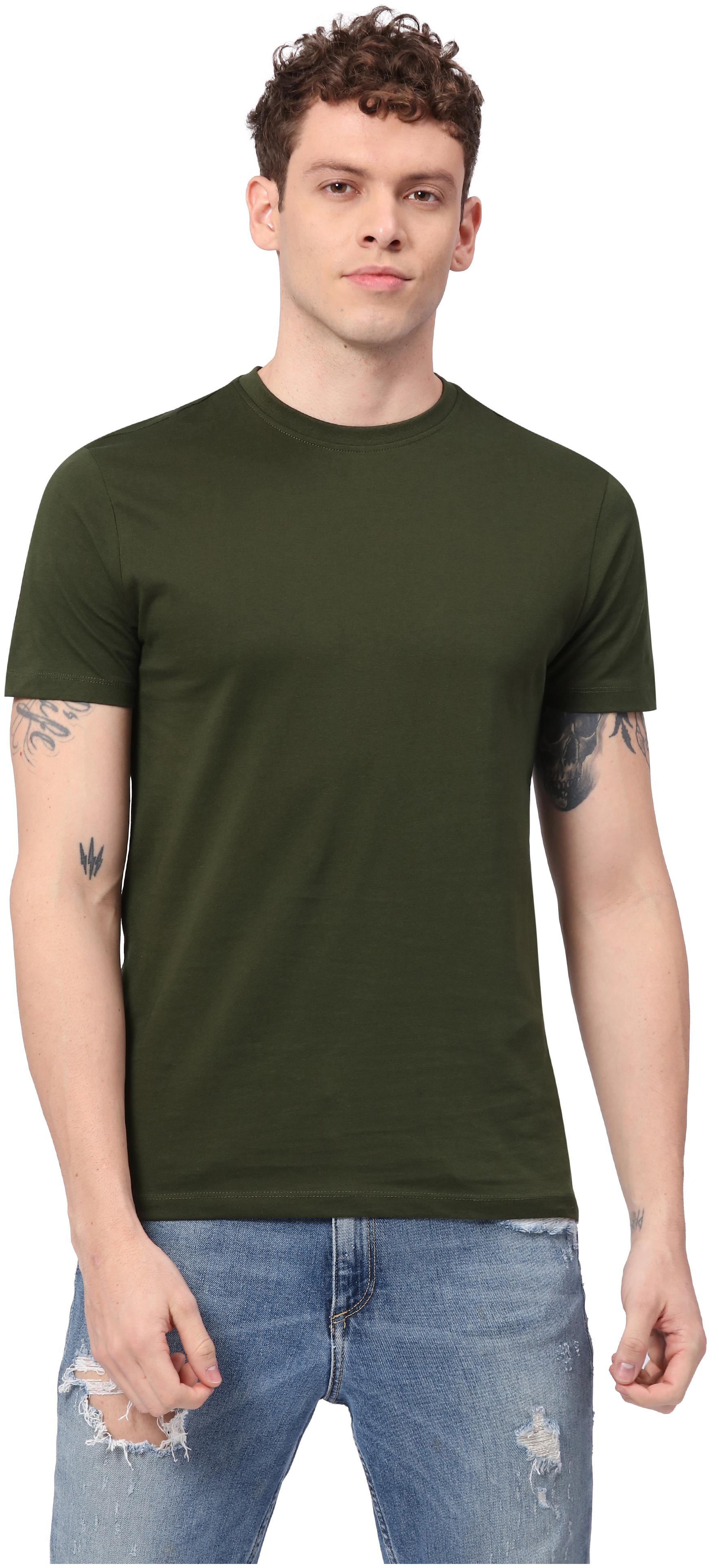 

EPYSODE Men Olive Slim fit Cotton Round neck T-Shirt - Pack Of 1