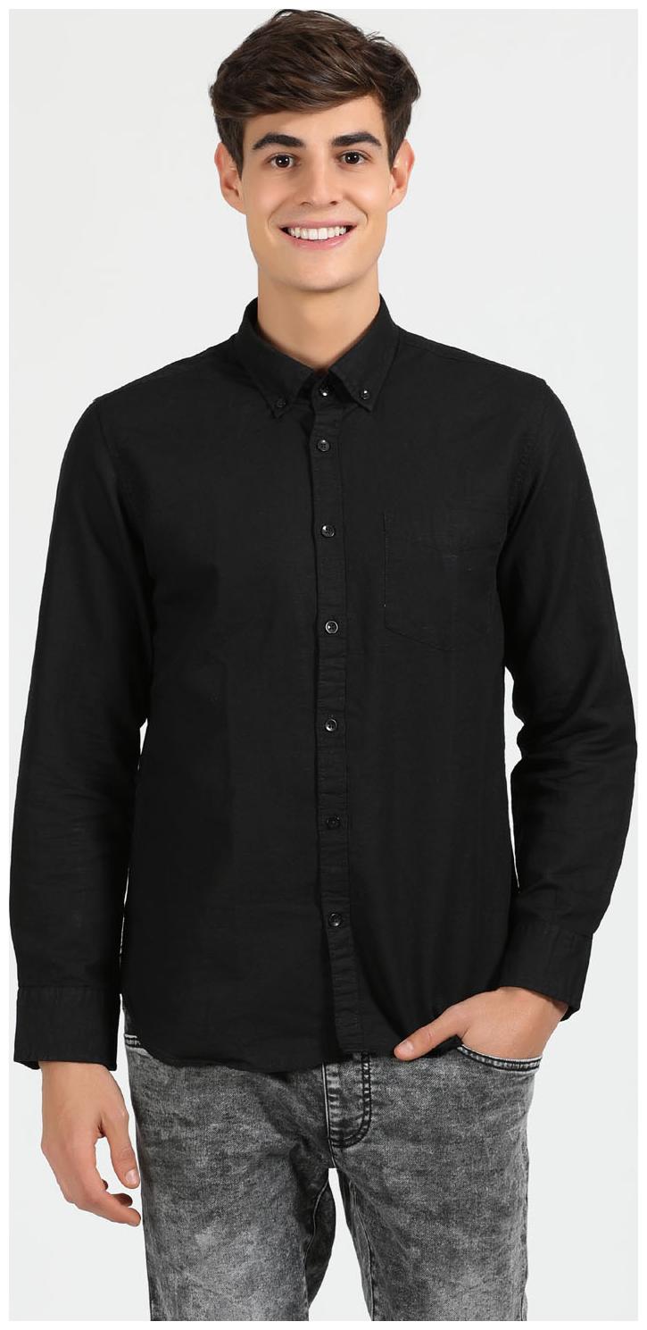

EPYSODE Men Black Solid Slim Fit Casual Shirt