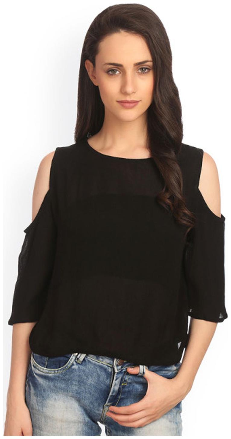 

Era Style Women Solid Regular top - Black