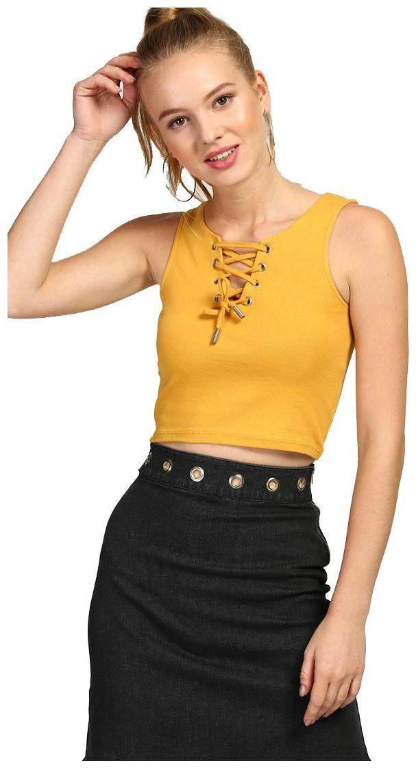 

Era Style Women Solid Regular top - Yellow