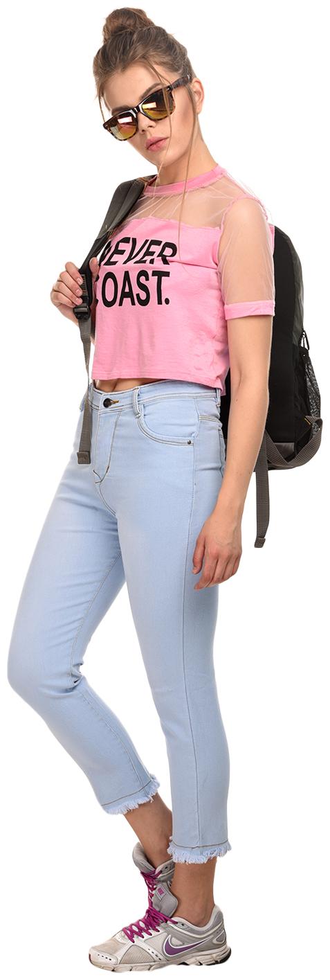 

Essence Light blue High Rise Solids Denim Jeans