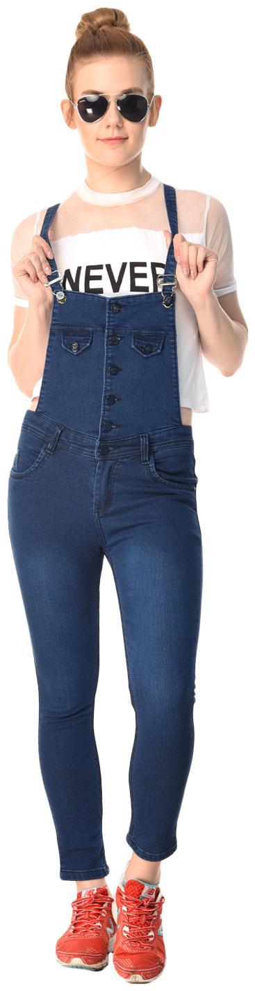

ESSENCE JEANS Solid Dungaree - Blue
