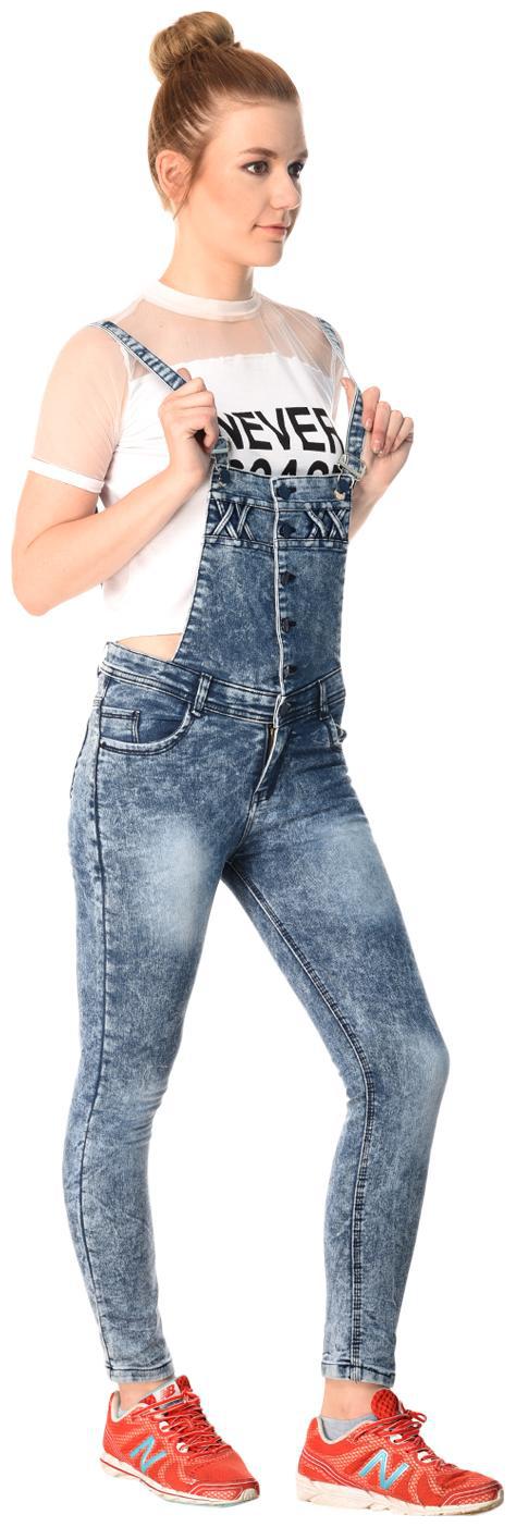 

ESSENCE JEANS Solid Dungaree - Blue