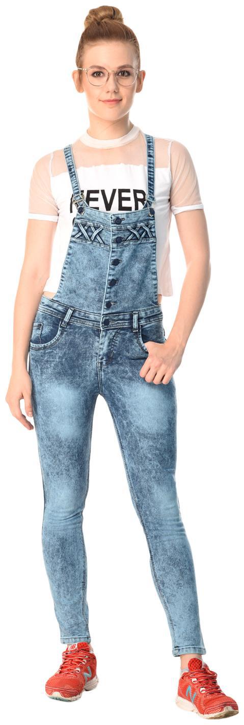 

ESSENCE JEANS Solid Dungaree - Blue