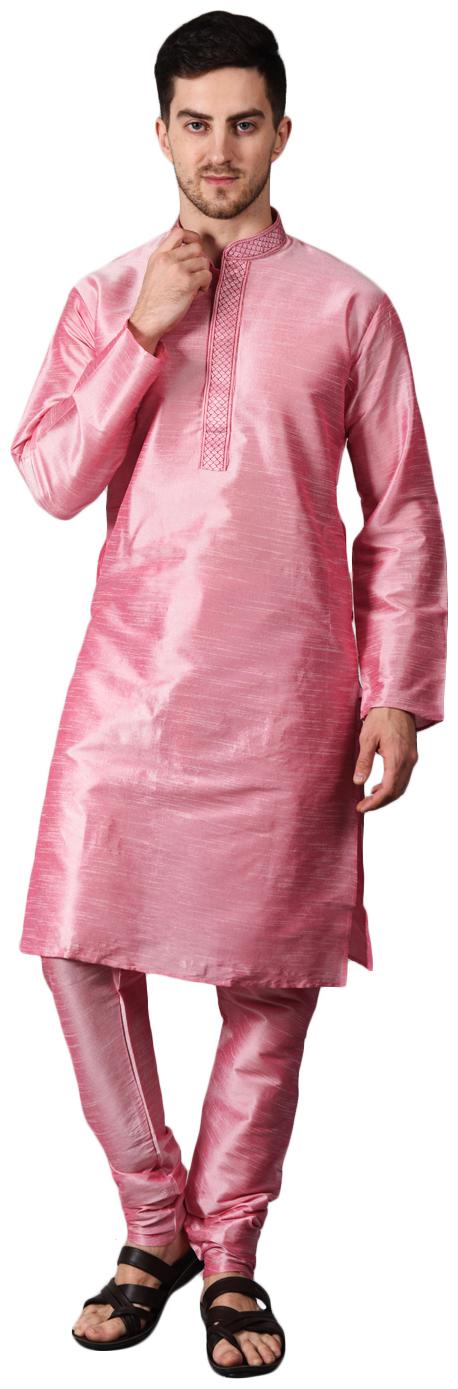 

Ethico Pink Solid Kurta and Churidar