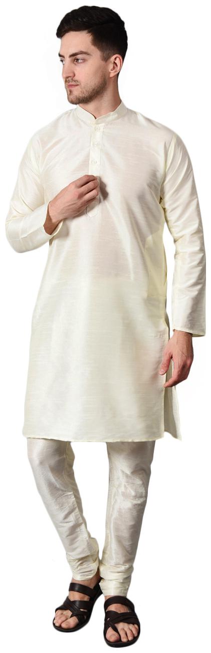 

Ethico Cream Solid Kurta and Churidar